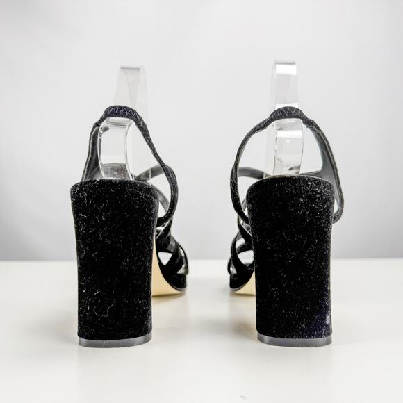 Black Chunky Velvet Sandals BP Size 8.5 - Picture 5 of 7